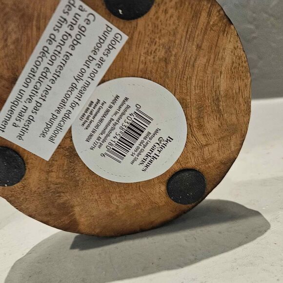 Better Homes and Garden Decorative Globe 13" Silver with Wood Base - Picture 5 of 5